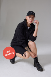 Cap for free: Black Hoodie & White T-Shirt bundle